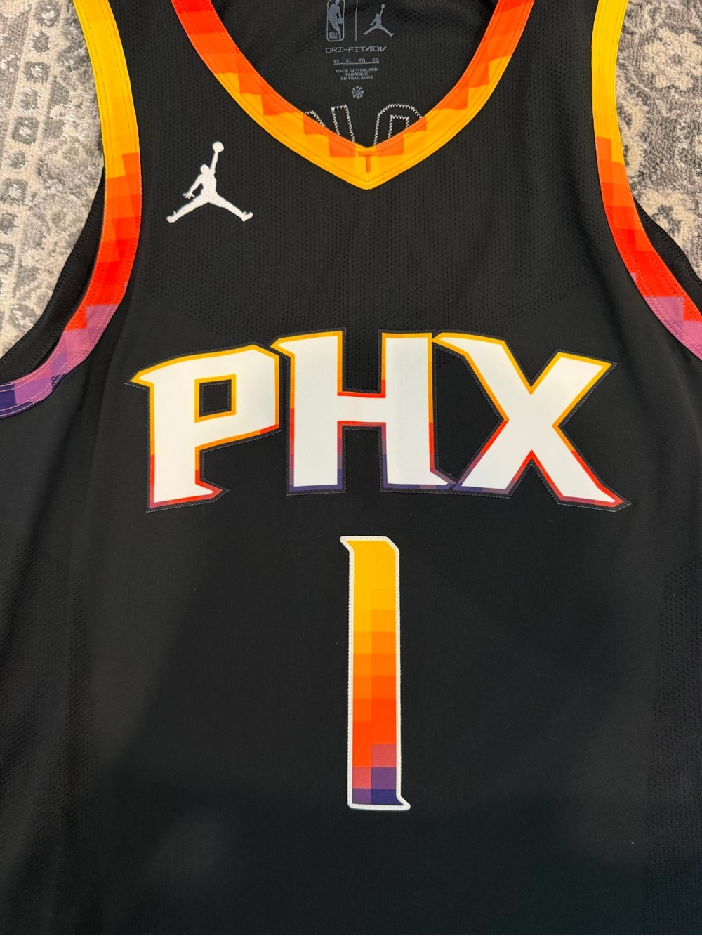 Devin Booker Phoenix Suns Jordan Authentic Jersey Black Size 52 - Picture 6 of 11